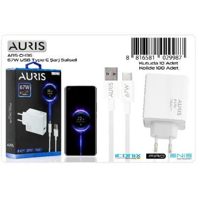 ARS CH 36 67W 2İN1 TYPE-C USB TURB0 CHARGER